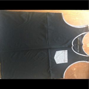 Mossimo Black Tank Top with Grey Pocket